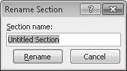 The current name is selected, ready to be replaced. 5. In the Section name box, type Process, and then click Rename. 6.