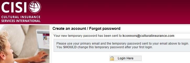 4) Enter the e-mail address where you would like the temporary password sent and click on Send Password to this e-mail.