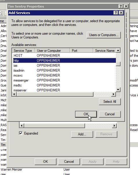 9. Find and select the "http" service in the Add Services window. 10. Click OK. Note: For a large deployment with multiple Gateway Servers you should repeat steps 6 through 10 for each Gateway Server.