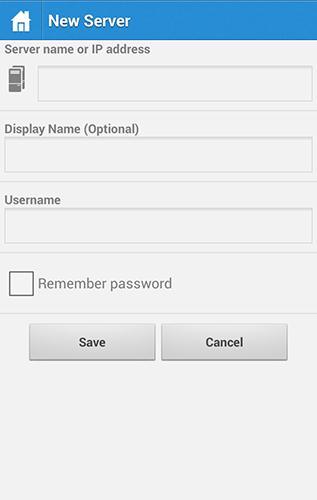 7. If you would like to save your password, tap the remember password checkbox and enter and confirm your password. 8. Tap Save to finish adding this server.