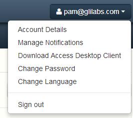 3. Click on your account. 4. Click the Download Access Desktop Client link and save the installer to your computer. 5. Run the Acronis Access Client Installer.