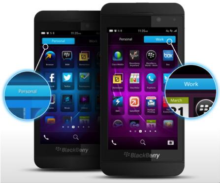 BlackBerry Balance BlackBerry Balance technology offers the most seamless, secure, and user-friendly way to satisfy both personal and corporate needs, without compromising on either.