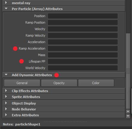 Dynamics and Particle Effects 3 Per-object attributes give one attribute value to the whole particle object.