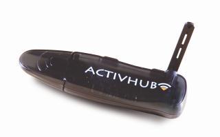 The ActivHub pictured to the right must be seated in the computers USB port in order for the slate to communicate with the computer. It has a clear coverage of up to 100 meters.