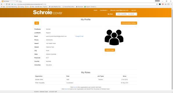 Viewing and Updating Your Staff Profile It is possible to update your personal profile with Schrole Cover To view or update your profile on the website click on your e-mail address located in the top