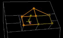 Creating a House Now you have the basic shape for the dormer. Extrude, Rotate, and Pull Out the Dormer 1. To pull out the dormer, Shift-click to select the four polygons that make up the dormer.