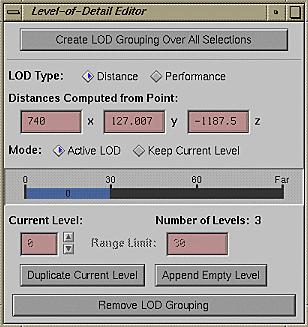 Creating Multiple Levels of Detail Performance LOD Click the Performance box to convert an LOD to a Performance LOD, which allows the browser to select the appropriate level based on rendering