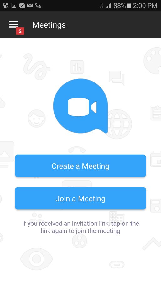 Meetings Tap Meetings in the main menu to open the Meetings screen: Figure 5.