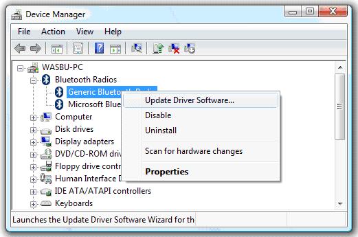 Install a USB Driver Figure 4.1: Changing the Driver 5. Complete the Hardware Update Wizard : For Vista: 5.1 Browse my computer 5.2 Let me pick from a list of devices to install 5.3 Have disk 5.