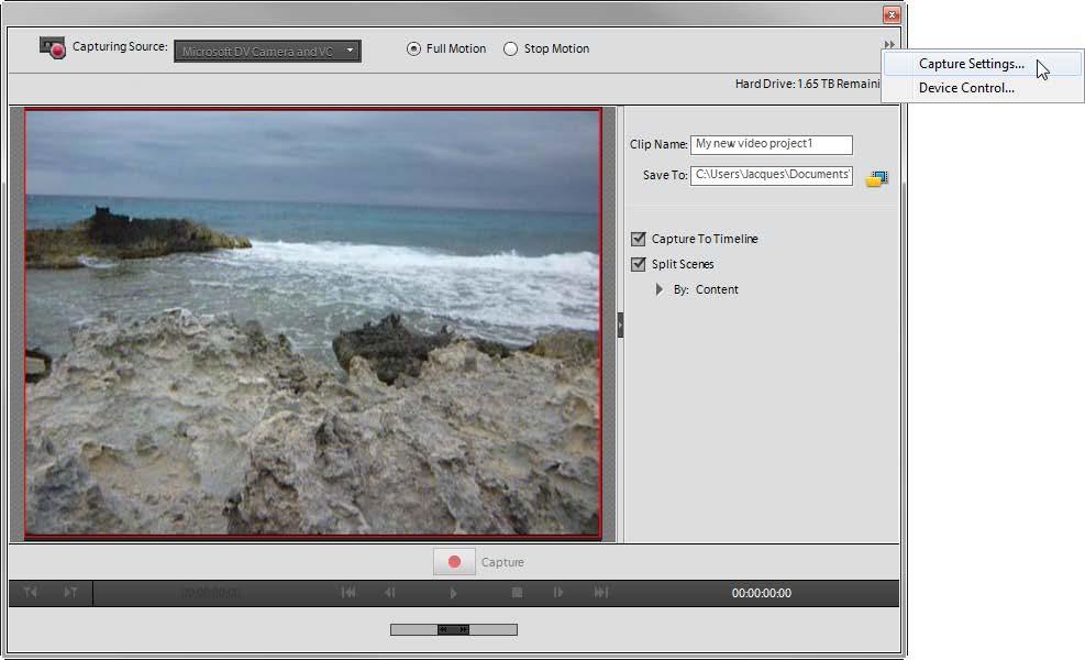 Capturing video Use the Capture window to monitor the video and access all of the capture commands (Figure 3).