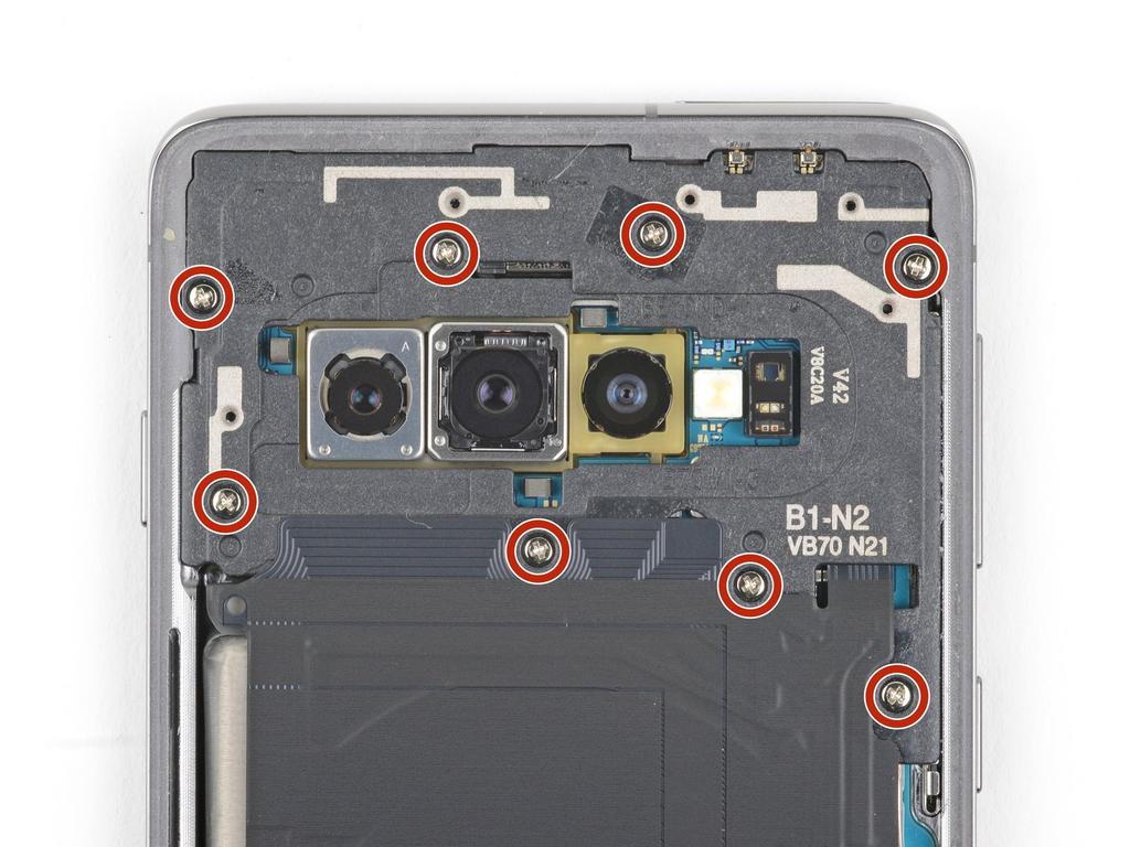 Step 8 Samsung Galaxy S10 Top Midframe Removal Remove the eight 4