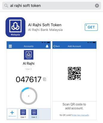 1(i) Download Soft Token Application (ios Application) Step 1: Go to App Store