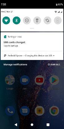 On the notification bar, several icons will appear such as signal bar, time, battery