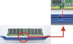 Biostar T- 系列 TForce4/ TForce4 U 2.2 系统内存 移开 DDR 内存模组, 压下插槽表面的两边的卡扣, 垂直拉出内存模组. BIOS Codec DIMM3 DIMM1 DIMM4 DIMM2 A. DDR 模组 1. 向外推开固定夹, 打开 1 个 DIMM 插槽. 将 DIMM 按顺序放在插槽上, 使 DIMM 切口与插槽凹口匹配 B.