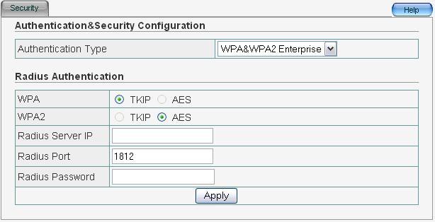 9 WPA&WPA2 Enterprise This security mode is used when a RADIUS server is connected to ZEW3003.