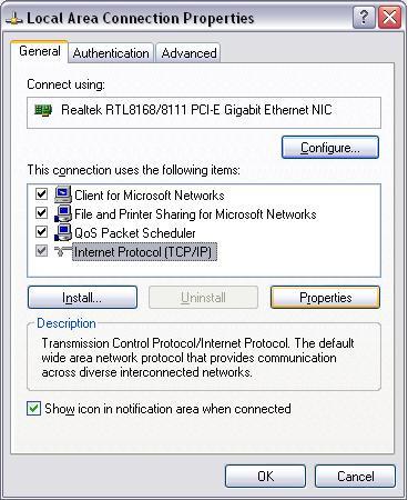 4. Select Internet Protocol (TCP/IP) and click Properties. 5.