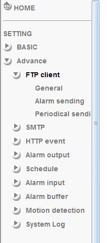 7.1 FTP Client Use this menu to set up for capturing and sending images to an FTP server.
