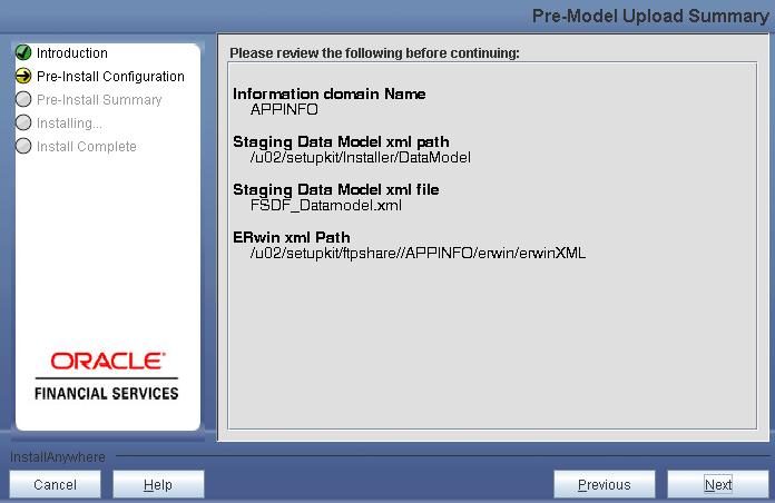 Click Next to proceed for model upload. Figure 15: Pre Model Upload Summary Clicking on Next will start the model upload process.