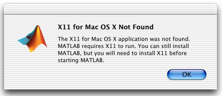 Note You will not be able to run the MathWorks Release 14 products until you install X11 for Mac OS X. 6 The Software License Agreement is displayed.