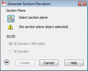 Depending on the section plane display state, various additional grips also become visible when you select the section object.