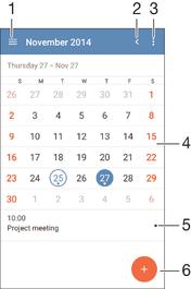 Calendar and alarm clock Calendar Use the Calendar application to manage your time schedule.