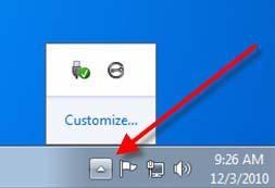 ) (Note: Windows 7 users will need to click on the up-arrow button in the taskbar in order to access the D300S