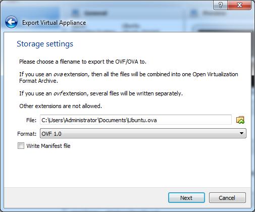 Backing Up The VM : Method 2 2A: choose a