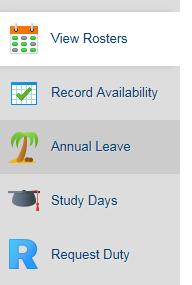 right/left arrows to select the required Period) You can see the distribution of your annual leave over the
