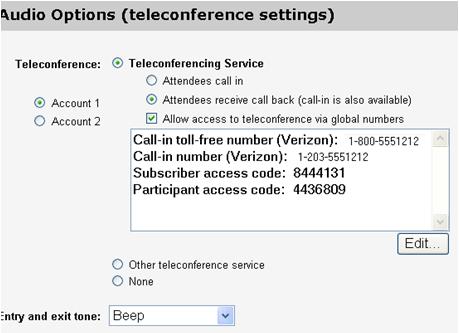 WebEx Hosted Net Replay - Teleconference Accounts Scheduling for US WebEx Hosted Net Replay uses US based audio bridges only regardless of your location.