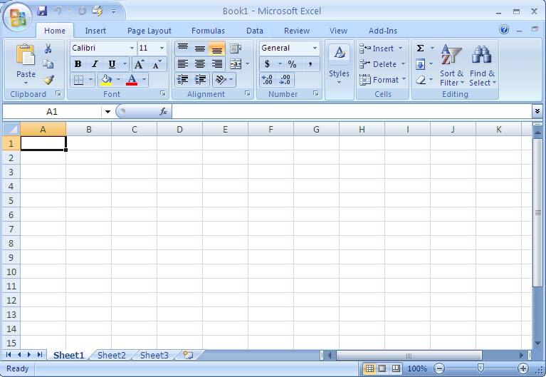 Exploring the Excel Program Window Office button