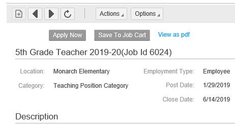 Double click on a posting to start an application. The job description will display for the job.