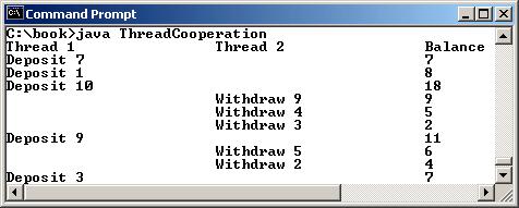 Example 19.4 Thread Cooperation Write a program that demonstrates thread cooperation.