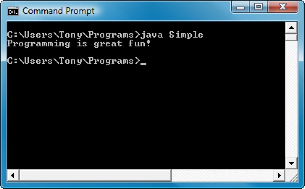 Console Output Many of the programs that you will write will run in a console