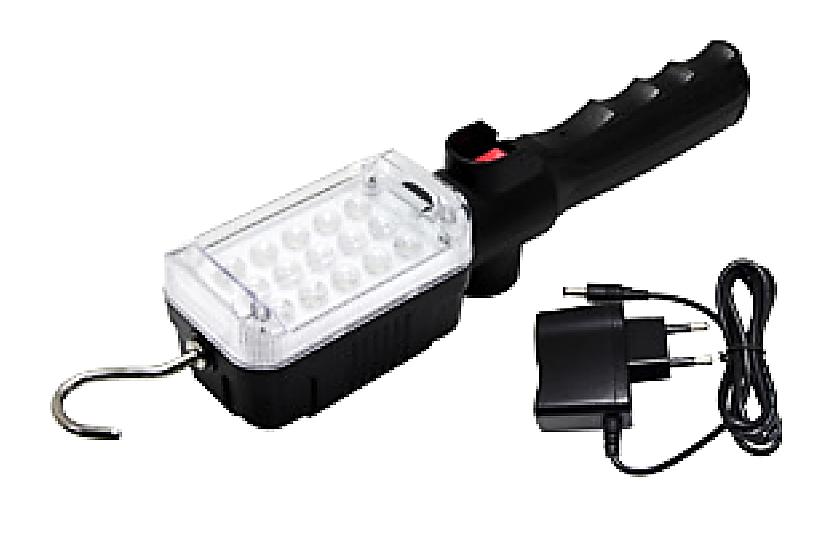 Rechargeable LED Work Light 充電式 LED 作業灯 Model:SWL-150R1 Using LED:LG innotek SMD, HI-POWER(150mA 15 position) Color Temperature:5,700 kelvin Using Battery:LG chemical Li-ion Battery(2,600mA 1set)