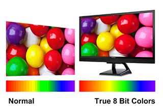 8-bit of 3000:1 for enhanced clarity of detail in the colour performance enables smoother gradients and darkest and