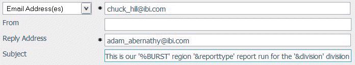 1. Using Report Broker If you have multiple burst values in a Distribution List, only the first value sent to the Report Broker Distribution Server is included in the subject.