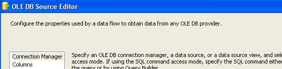 Riccardo utto, Paolo Garza ata Flow Source - OLE B source OLE B source efines a connection to a SQL Server source Specifies which data are used Metadata for the