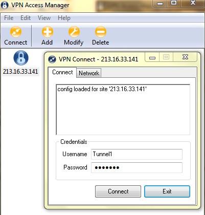 The VPN Connect window appears: Step 3. Enter the username for the VPN in the Username field. Step 4.