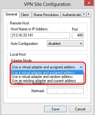 Step 6. Enter the maximum transmission unit (MTU) in the MTU field if you chose Use a Virtual Adapter and Assigned Address from the Adapter Mode drop-down list in Step 5.