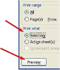 This feature is located on the Sheet tab in the Page Setup menu screen. When you are finished working with Print Preview, click the Close Print Preview button.