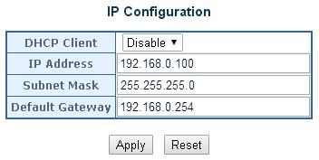 4.3.2 IP Configuration This section provides the IP Configuration of Ultra PoE Managed Injector Hub as the screen in Figure 4-3-2 appears.