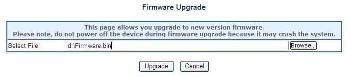 4.3.5 Firmware Upgrade This section provides the firmware upgrade of Ultra PoE Managed Injector Hub as the screen in Figure 4-3-5 appears.
