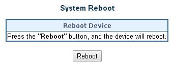 4.3.9 System Reboot This section provides the system reboot function of Ultra PoE Managed Injector Hub as the screen in Figure 4-3-19 appears.