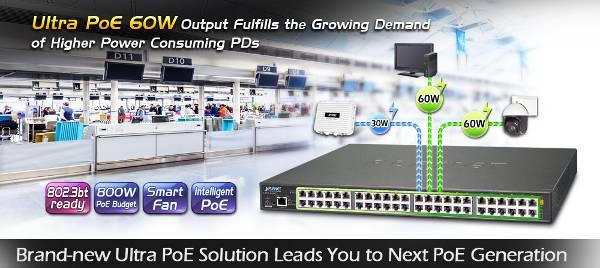 1.2 Product Description PLANET Ultra PoE Managed Injector Hub series, a cost-effective and quick Ultra PoE solution, is designed to perfectly upgrade an existing network infrastructure to Ultra Power