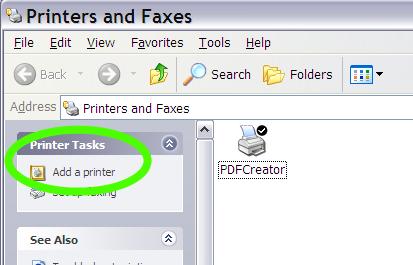 screen and select Printers and Faxes.