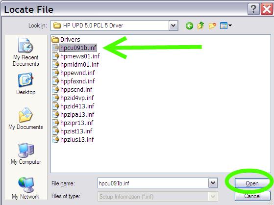 0 PCL 5 Driver folder OPEN location 25.
