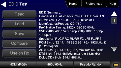 video and audio support. View entire EDID contents.