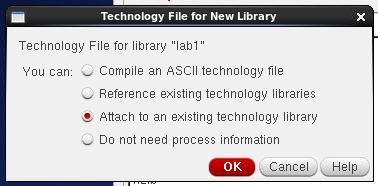 Now that you have a library, you can create your first schematic. Select your new lab1 library in the library manager, and click File New Cell View.