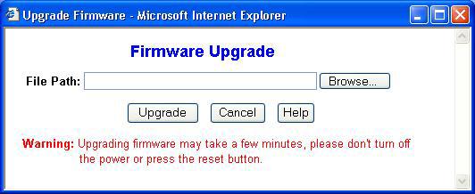 5. Double-click the firmware upgrade file. 6. Click the Upgrade button, and follow the on-screen instructions.