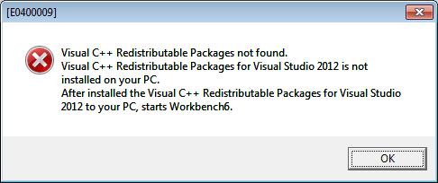 1. Summary 1.4.2 Run-time library Workbench6 needs Visual C++ 2012 Run-time library (32 bit).